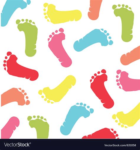 Colorful Baby Footprint Royalty Free Vector Image