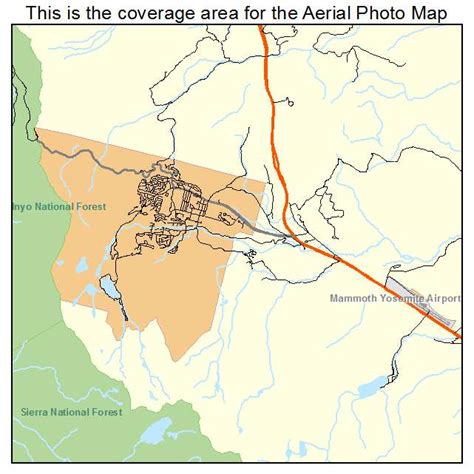 Aerial Photography Map Of Mammoth Lakes Ca California