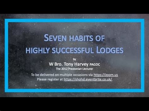 Seven habits of highly successful Lodges - YouTube