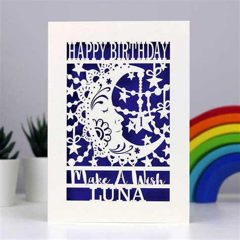 Personalised Papercut Make A Wish Birthday Card By Pogofandango