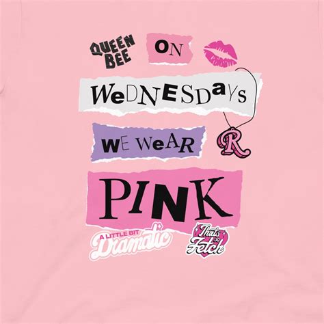 Mean Girls On Wednesdays We Wear Pink T Shirt Paramount Shop