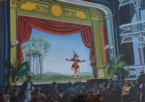 Richard Whorf gouache painting "Theater Scene" framed and matted