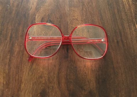 vintage liz claiborne glasses 1970s red by junkgypsyboutique