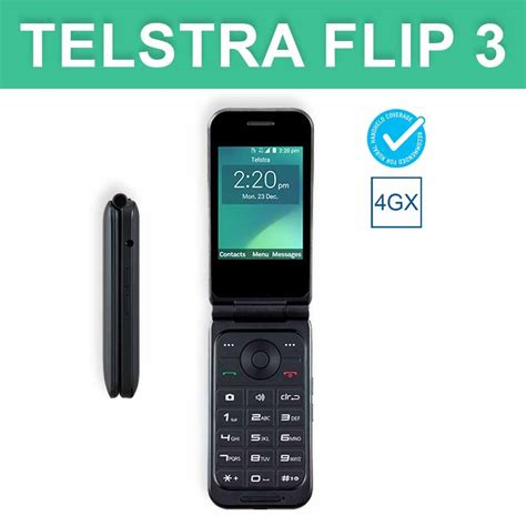 Mobile Phones And Internet Telstra Zte Flip 3 Black 4g 4gx Blue Tick