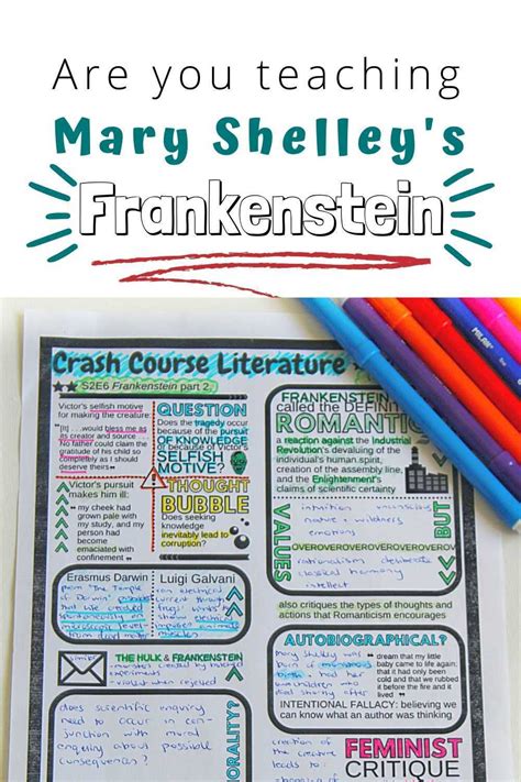 Printables For Frankenstein By Mary Shelley Crash Course Literature