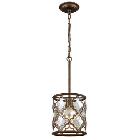 Elk Home Showroom Armand Weathered Bronze Mini Hanging Pendant Light Ekh