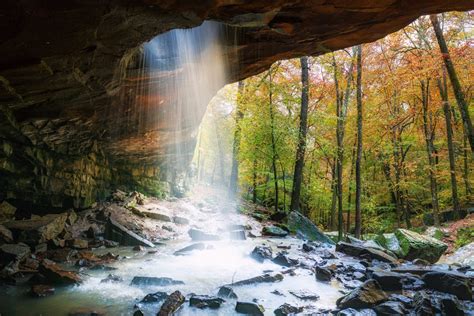Glory Hole Falls Ozark National Forest In Autumn