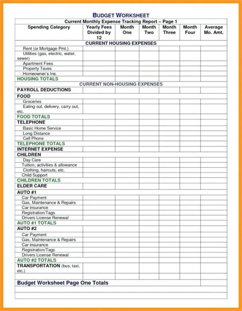 Excel Personal Budget Spreadsheet Partnerpikol