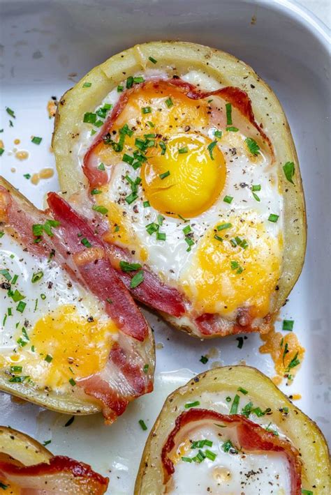 Double Baked Bacon Egg Potatoes For Super Creative And Clean