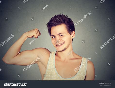 Fit Muscular Young Man Flexing His Stock Photo 485018788 Shutterstock