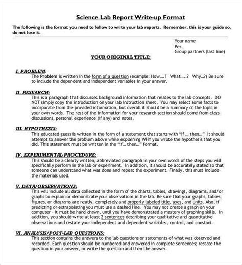 When you complete a lab report, your goal is to answer a specific question in a scientific manner, such as how something works or why something happens. 29+ Lab Report Templates - PDF, Google Docs, Word, Apple Pages | Free & Premium Templates