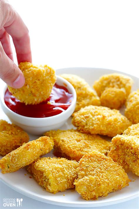 They consist of small pieces of reconstituted boneless chicken meat that have been battered and deep fried. Parmesan Baked Chicken Nuggets | Gimme Some Oven