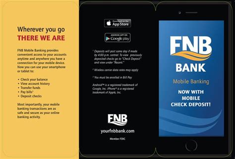 Open an account online or fill out a loan application online in minutes. FNB Bank, Scottsboro, Alabama, Mobile Banking Brochure ...