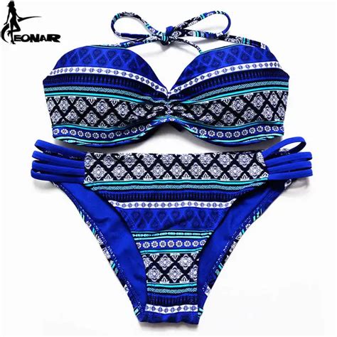 swimsuit 2017 brazilian bikini set sexy floral bandage strappy plus size swimwear bikinis women