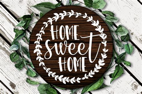 Home Sweet Home With Wreath Svg Dxf Png 603195 Cut Files Design