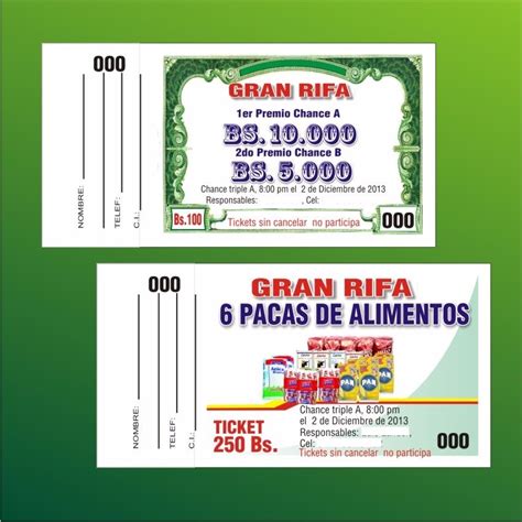 Talonarios De Rifas Tamaño Económico 1000 Números A Color - Bs. 1.800.