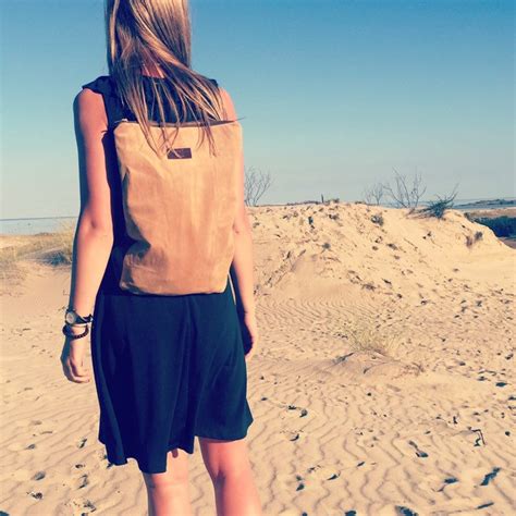 Nude Leather Backpack One Of A Kind Unique Gift Etsy