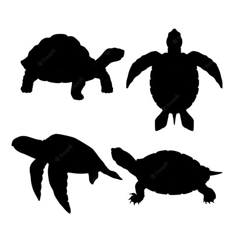 Premium Vector Hand Drawn Turtle Silhouette