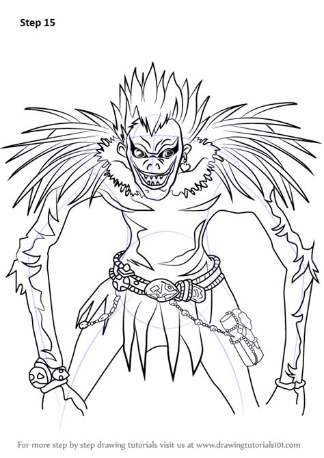 How To Draw Ryuk From Death Note Death Note Step By Step