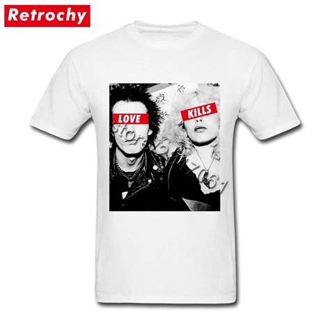 Punk Band Sex Pistols Shirt Sid Nancy Love Kills Shirt Men Unique Short Sleeve O Neck Couple T