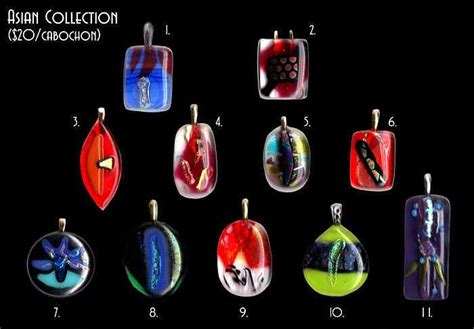 Asian Design Fused Glass Cabochons Mixed Media By Michelle Lake Fine Art America