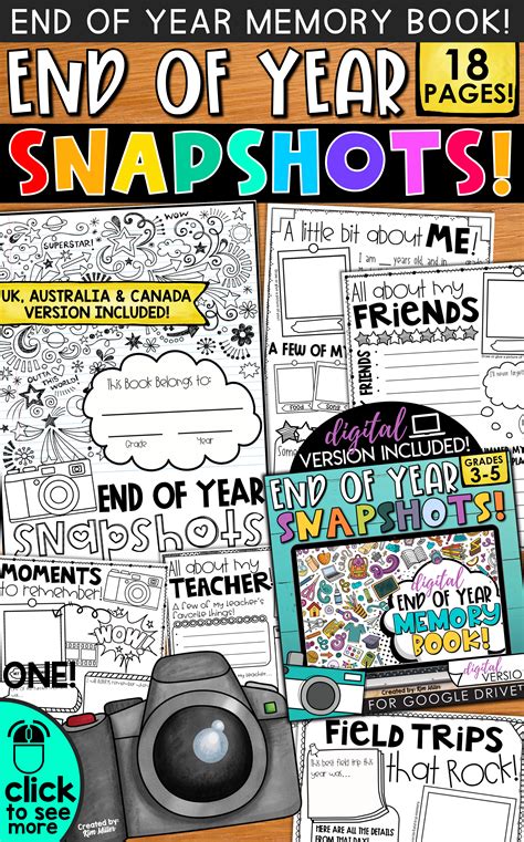 End Of The Year Memory Book Print And Digital End Of The Year