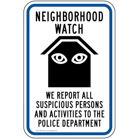 White Reflective Vertical Sign Neighborhood Watch We Report To Police