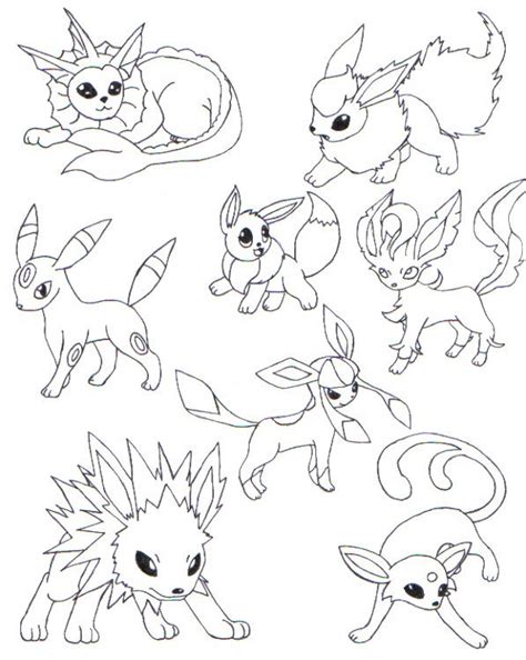 Eeveelutions Coloring Pages At Getdrawings Free Download