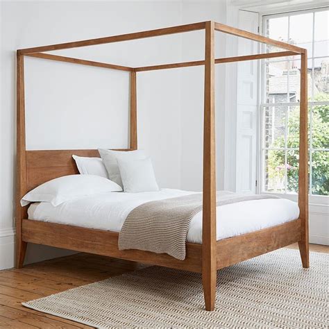 This project comes with four vertical columns that are positioned on each corner. Bedroom:Diy Four Poster Bed Frame Diy Four Poster Bed | Bed frame plans, Post bed frame, Canopy ...