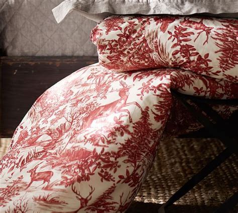 3 oct 07, 2010 · rough isn't an adjective one likes seeing associated with bedding, but in the case of tricia rose's work will cut her some slack. Alpine Toile Duvet Cover & Sham #potterybarn | Red duvet ...