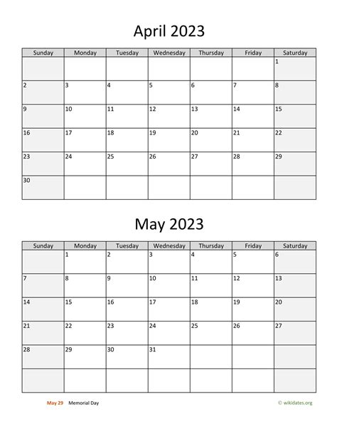 March 2023 And April 2023 Calendar