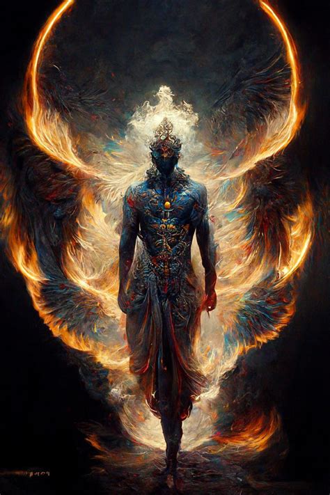 God Of The Fire Metal Print By Dead Sun Surreal Art Ethereal Art