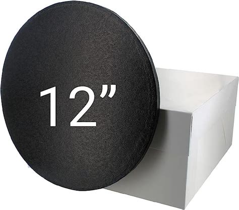 Culpitt 12 Black Cake Board And White Cake Box Combo Round Cake Drum