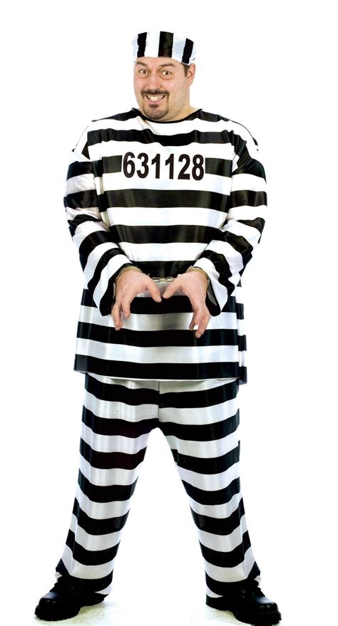 jailbird convict striped costume plus size the costume shoppe