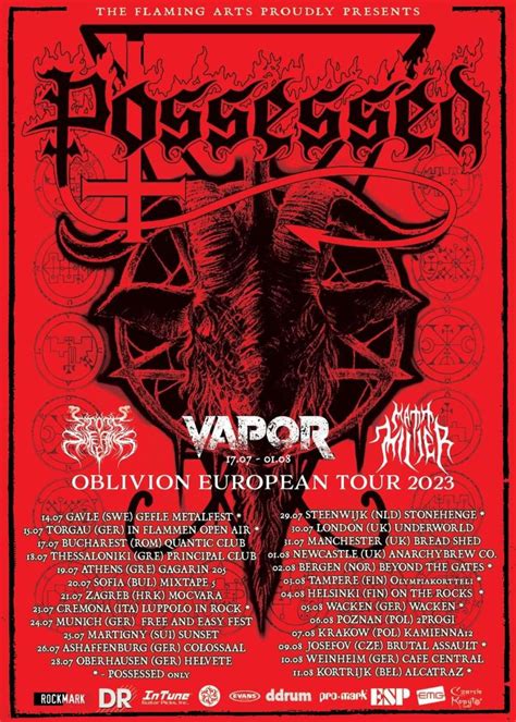 Possessed European Tour 2023 Line Up