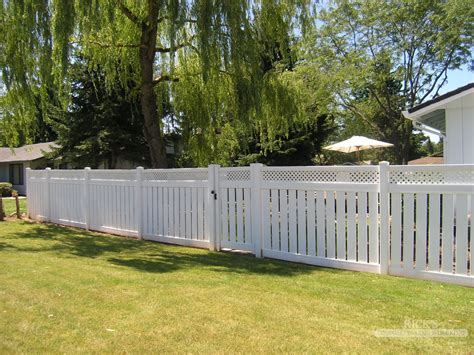 Installing a vinyl fence is becoming a popular alternative to using traditional wood pickets or rails. Semi Privacy Vinyl Fence | Rick's Custom Fencing & Decking ...