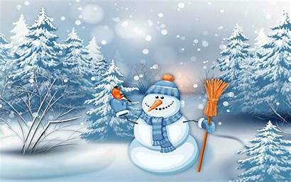 Snowman Winter Wallpapers Desktop Backgrounds Wonderland Merry