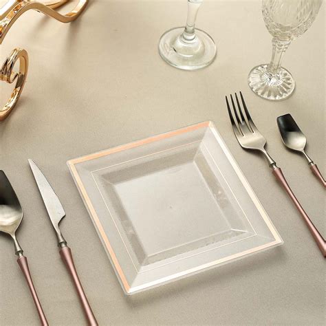 Efavormart 10 Pack Clear Disposable Plates Square Plastic Plates Salad