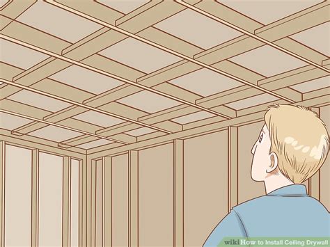 Drywall is a material used to create walls and flat ceilings. How to Install Ceiling Drywall: 12 Steps (with Pictures ...