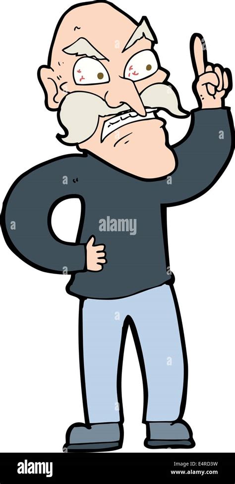 Cartoon Old Man Laying Down Rules Stock Vector Image And Art Alamy