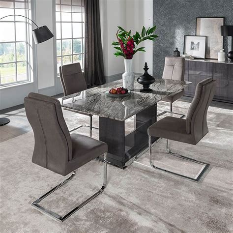 Marble Dining Table 6 Seater - Metal and Marble 4-6 Seater Dining Table