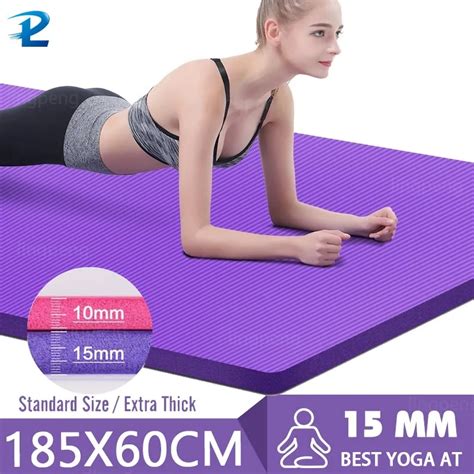 185 60cm thick non slip yoga mat high density sports fitness mat home sports pilates gymnastics