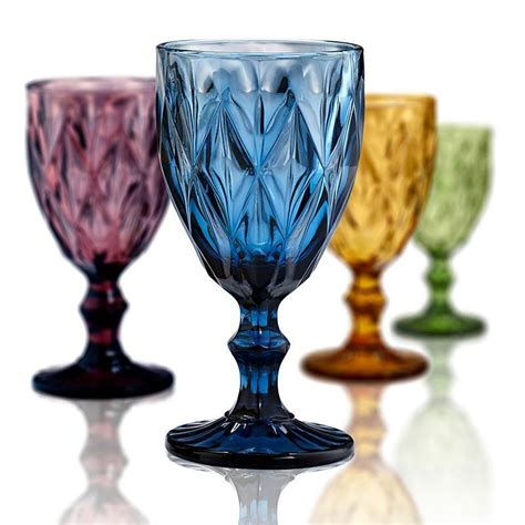 Brighten Your Table With This Colorful Highgate Goblet Set By Artland Colorful Diamond Formed