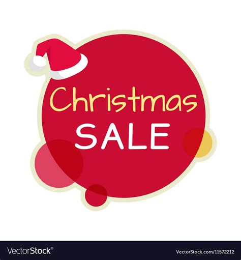 Christmas Sale Icon In Flat Design Royalty Free Vector Image