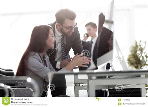 Manager Talking With An Employee Stock Image Image Of Insurance