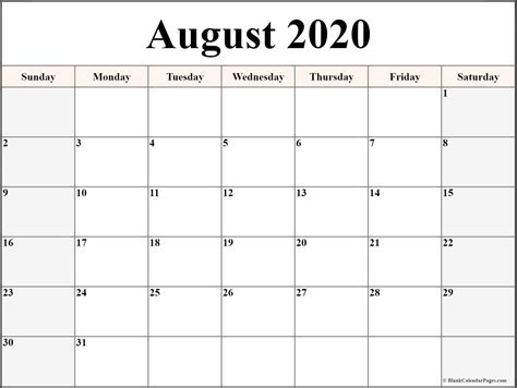 August Calendar Printable Free Printable August 2019 Calendar Cute