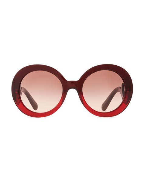 Prada Baroque Round Sunglasses Red