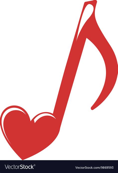 Music Note Heart Love Icon Royalty Free Vector Image