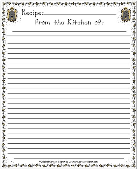 Casual friday make your own postcards in word the. Recipe Card 4x6 Primitive Angels Free to Print | Printable recipe cards, Recipe template, Recipe ...