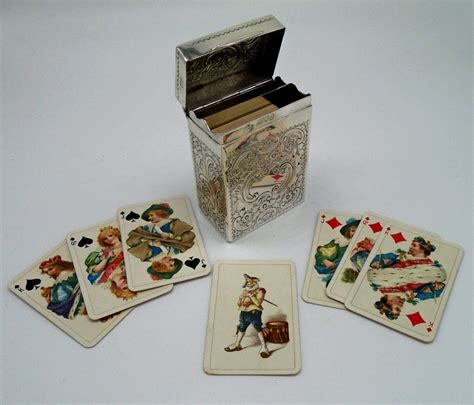 Antique Solid Silver Playing Card Box London 1898 James And William
